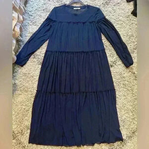 Sheer trend long blue dress. Size M (F101)